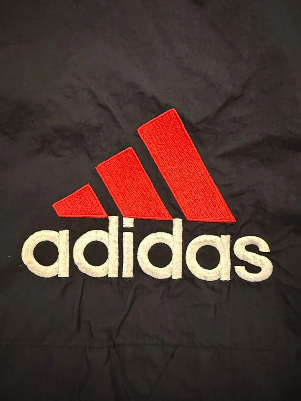 Vintage 90s Adidas 3 Stripe Half Zip Pullover Windbreaker Jacket XL Black